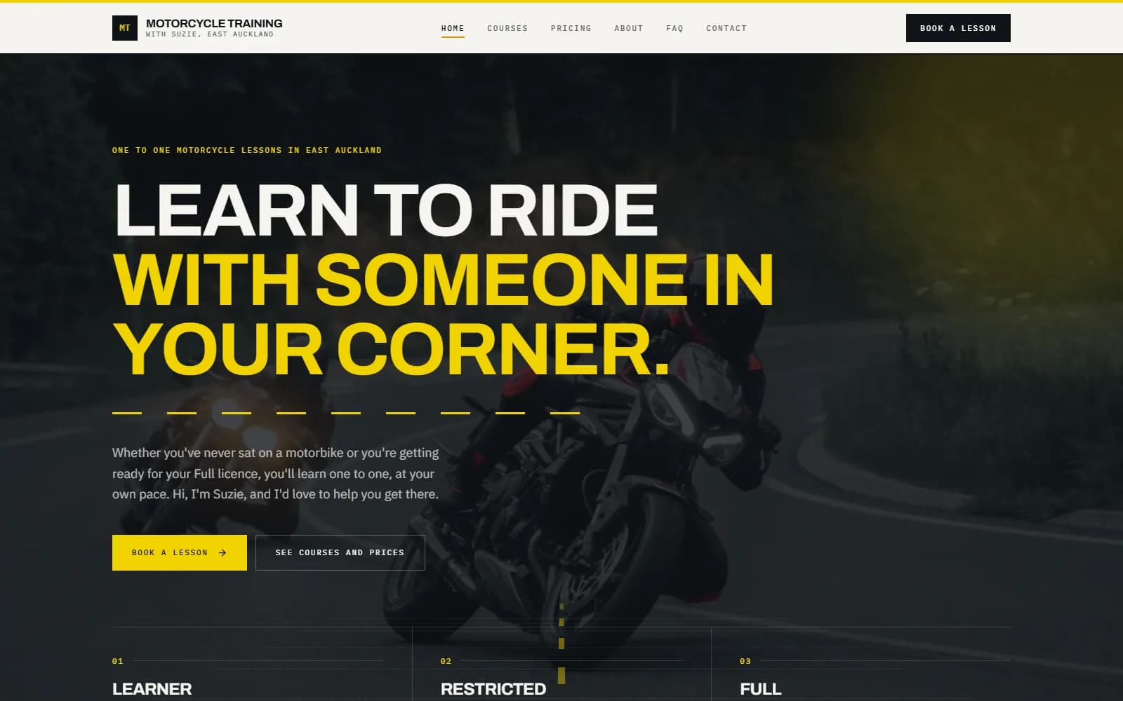 Motorcycle Training NZ: Yeni Zelanda'daki motosiklet eğitmeni için ders rezervasyonu ve ödemesi alan web sitesi